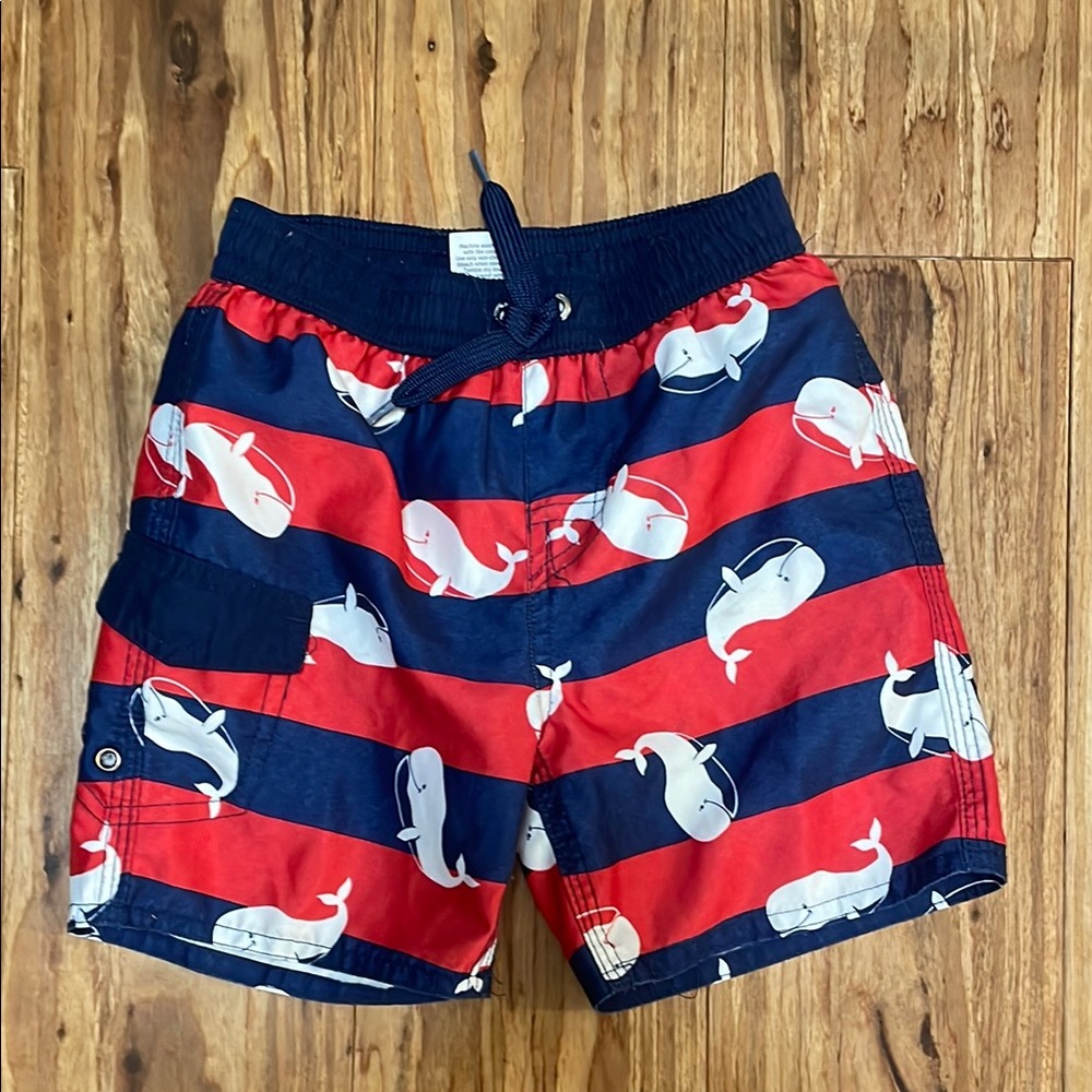 Okie Dokie Nautical Red and Blue Kids Swim Shorts